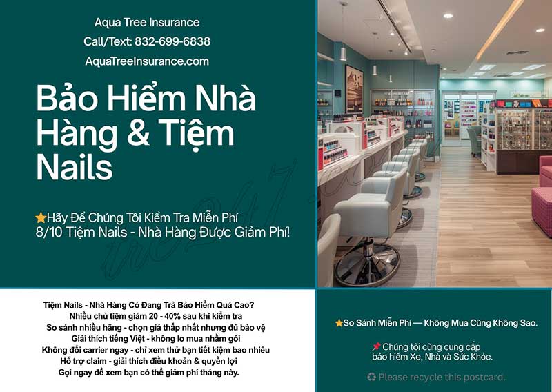 Bảo Hiểm Đúng Ngành Bảo Vệ Đúng Rủi Ro Cho Tiệm Nails and Beauty Salon Tại Tiểu Bang TX