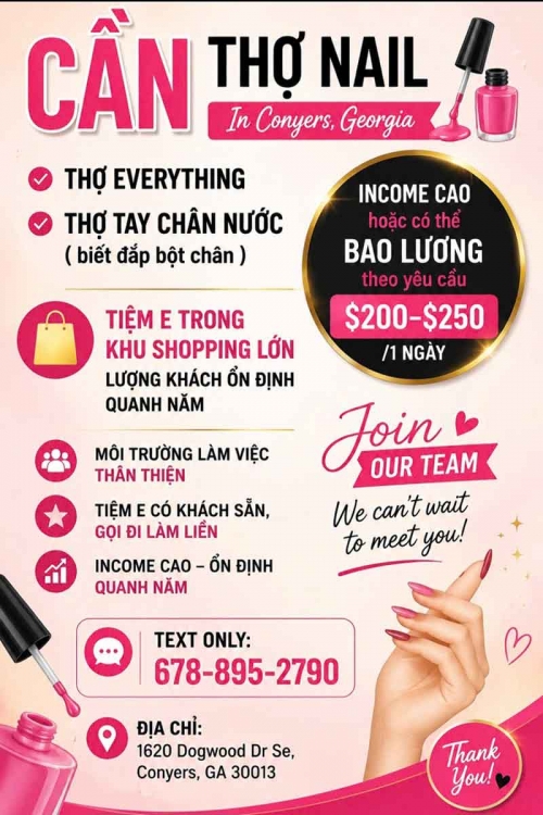 Cần Thợ Nail Tại Conyers, Georgia – Tay chân nước, Everything