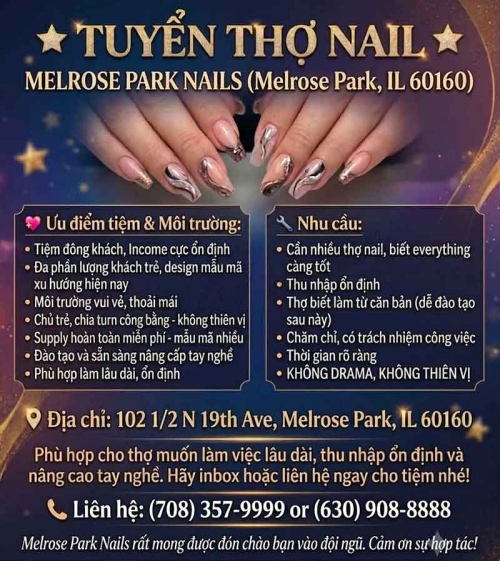 Cần Thợ Nail Tại Melrose Park, Illinois – Everything