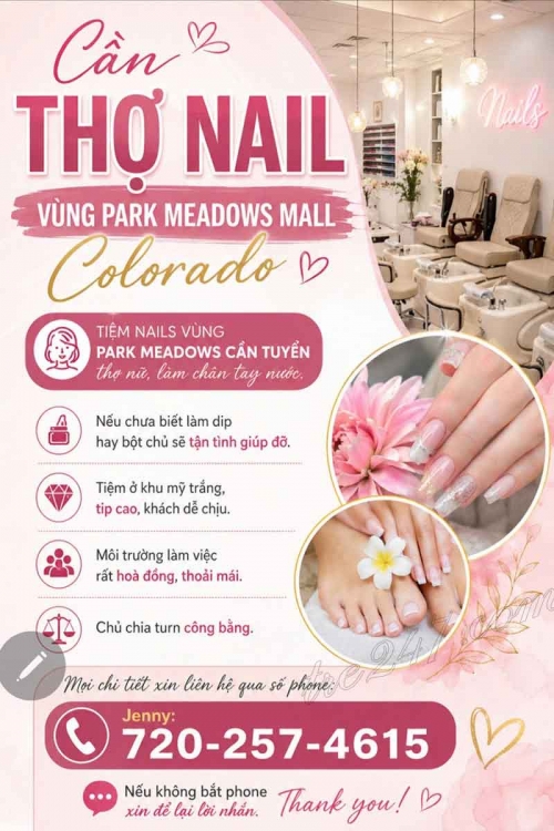 Cần Thợ Nails Ở Colorado