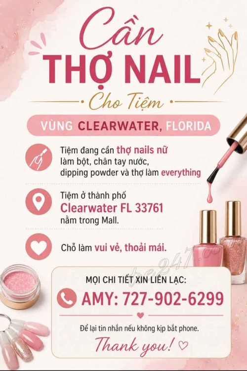 Cần Tuyển Thợ Nail Khu Clearwater, Florida – Dip, Everything