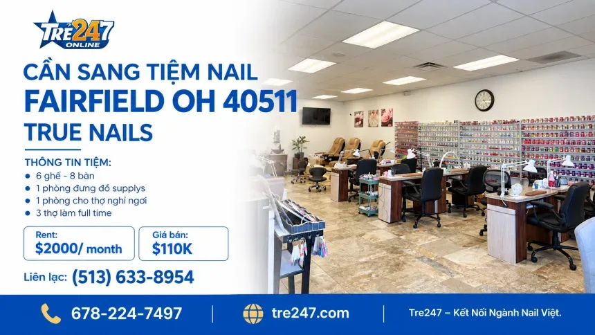 Cơ Hội Sang Tiệm Nail Ở Fairfield, Ohio – Giá $110K