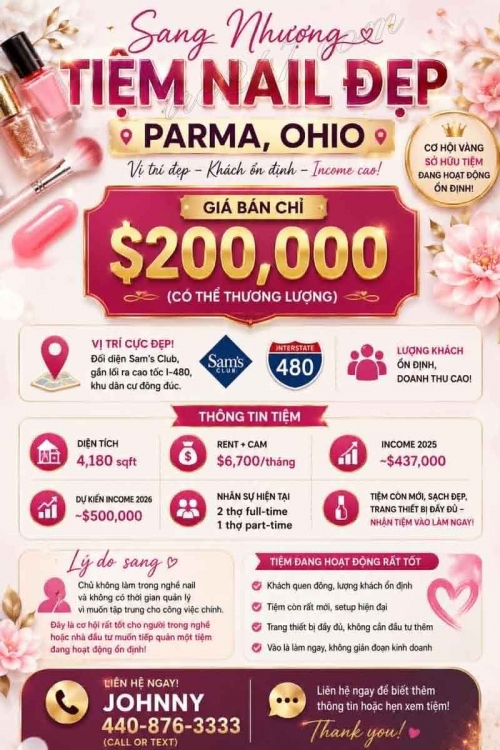 Sang Tiệm Nails Parma, Ohio