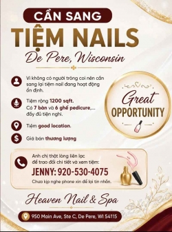 Bán/Sang Tiệm Nail Ở De Pere, Wisconsin – 1200 sqft