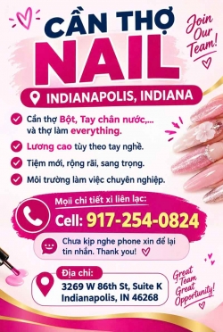 Cần Thợ Nails Ở Indianapolis, Indiana