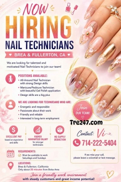 Cần Tuyển Thợ Nail Khu California – Gel, Everything