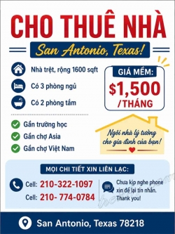 Cho Thuê Nhà - San Antonio, Texas!