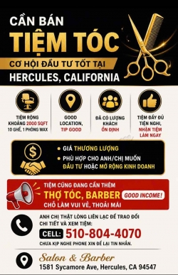 Cơ Hội Sang Tiệm Nail Ở Hercules, California