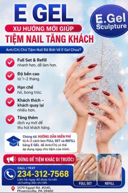 E GEL XU HƯỚNG MỚI GIÚP TIỆM NAIL TĂNG KHÁCH Tại Phoenixville, Pennsylvania