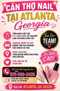 Tiệm Nail Cần Thợ Tại Atlanta, Georgia – Tay chân nước