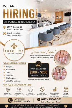 Tiệm Nail Cần Thợ Tại Natick, Massachusetts – Thợ bột, Dip, Gel