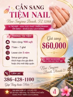 Tiệm Nail Sang Lại Tại New Smyrna Beach, Florida