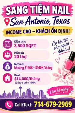 Tiệm Nail Sang Lại Tại San Antonio, Texas