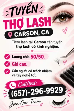 Tuyển thợ lash Carson, California