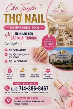 Tuyển Thợ Nail Ở Frisco, Texas – Tay chân nước, Dip, Gel