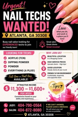 Việc Làm Nail Tại Atlanta, Georgia – Cần Dip, Everything