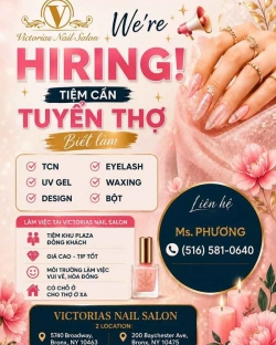 Việc Làm Nail Tại Bronx, New York – Cần Thợ bột, Tay chân nước, Gel
