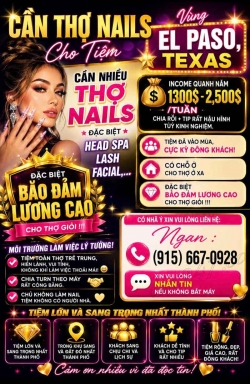 Việc Làm Nail Tại El Paso, Texas – Cần Thợ Nail