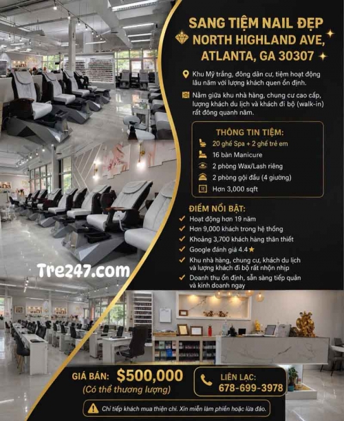 Tiệm Nail Sang Lại Tại Atlanta, Georgia