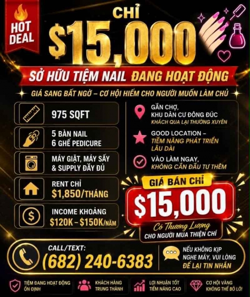 Tuyển Thợ Nail Fort Worth, Texas – ổn định