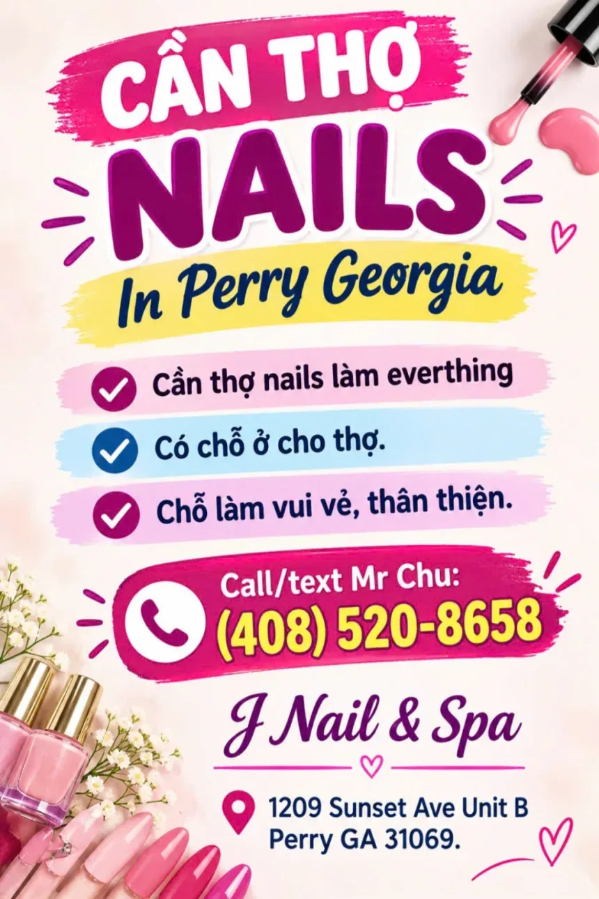 Việc Làm Nail Tại Perry, Georgia – Cần Thợ bột, Tay chân nước, Dip